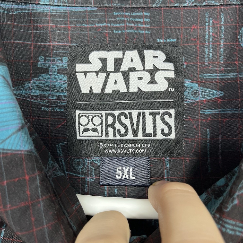 RSVLTS Star Wars shirt Men's 5XL Black Blue Quite Operational Kunuflex button up - Picture 16 of 16
